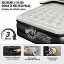 [Llevá 2 Pagá 1] Colchón Portátil de Dos Plazas con Apoyo para la Cabeza, Triple Revestimiento y Antidesgarro +REGALO: Bomba de Aire Eléctrica